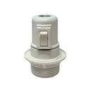 CASQUILHO E27 COM INTERRUPTOR SEMIRROSCA COM ANILHA 2A 250V BRANC