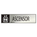 SINAL INFORMATIVO ´´ASCENSOR´´ (INOX ADESIVO 0.8MM) 5X20CM NORM