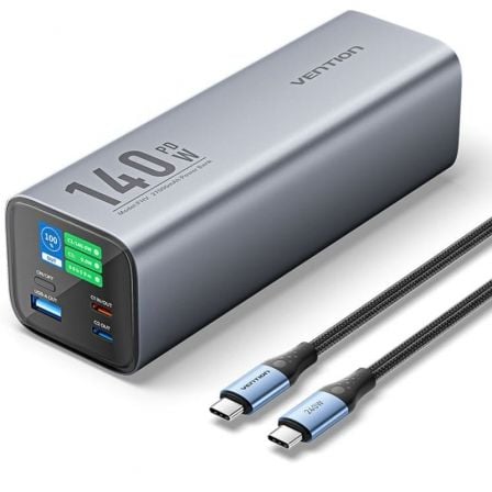 POWERBANK 27000MAH VENTION FHVH0 140W GRIS INCLUYE CABLE USB TIPO