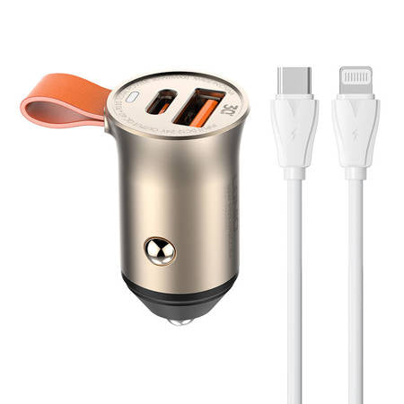 CAR CHARGER LDNIO C509Q, USB + USB-C, 30W + CABLE USB-C TO LIGHTN