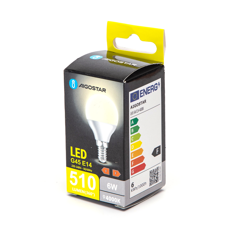 LED G45 E14 6W 4000K