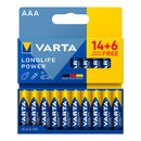PILHA ALCALINA LONGLIFE POWER AAA - LR03, BLISTER 20 UNIDADES, 14