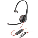 POLY Headset Monaural Blackwire 3210 com USB-C + Adaptador USB-C/