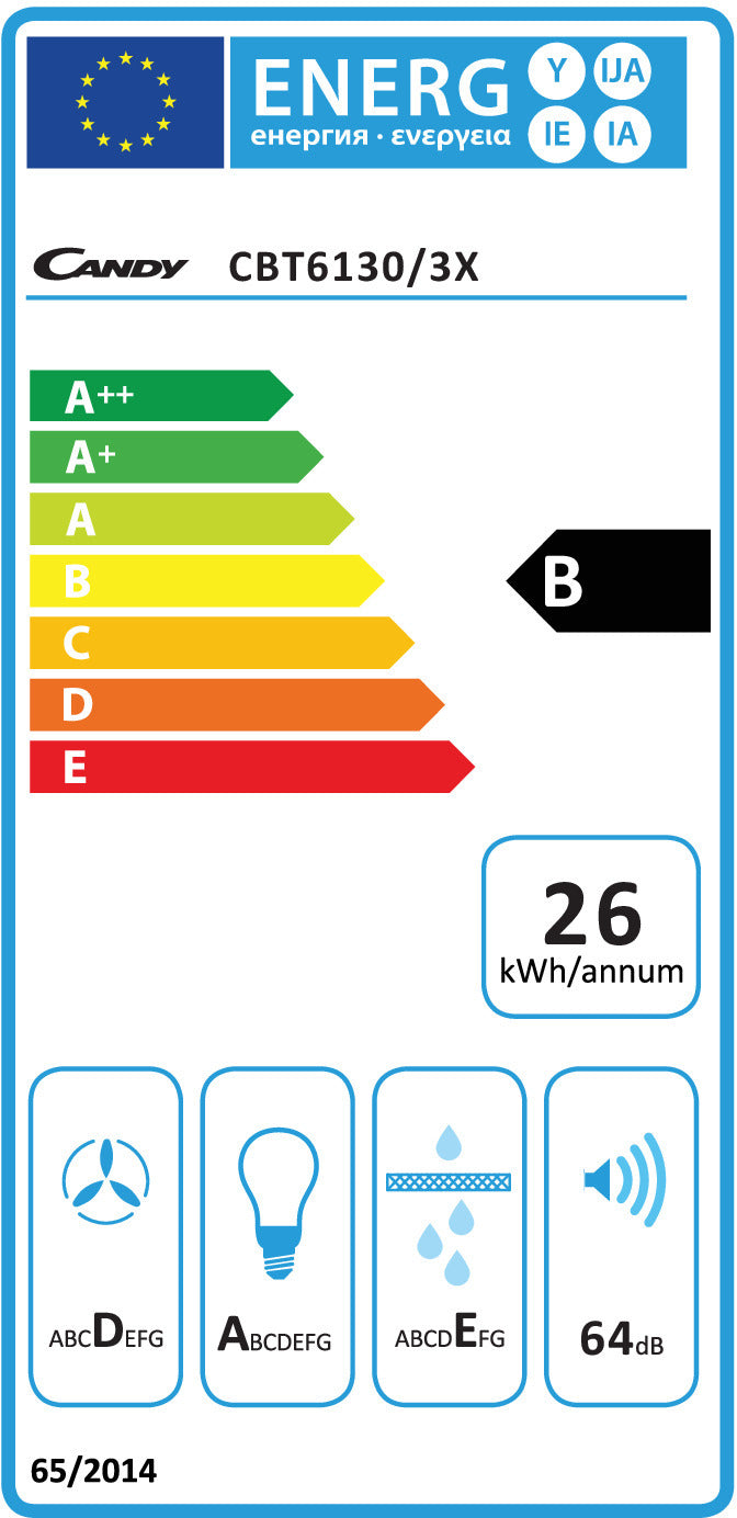 Candy CBT6130/3X exaustor para cozinha Semi embutido (deslizante)