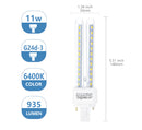 LAMPÂDA LED G24 11W 6400K 935LM BRANCO FRIO