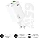 SUBBLIM CARGADOR DE PARED GAN 65W - 3 PUERTOS (2XUSB-C + 1XUSB-A)