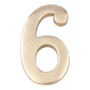 NUMERO 6 LATÃO POLIDO 10CM FIXAÇÃO INVISIVEL EDM