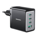 CARREGADOR DE PAREDE GAN ROCOREN 3X USB-C, 1X USB, 67W (PRETO)