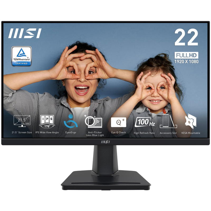 MONITOR MSI PRO MP225 22"(21,45")FHD100HZ 1MS(MRPT) 250NITS EYESE