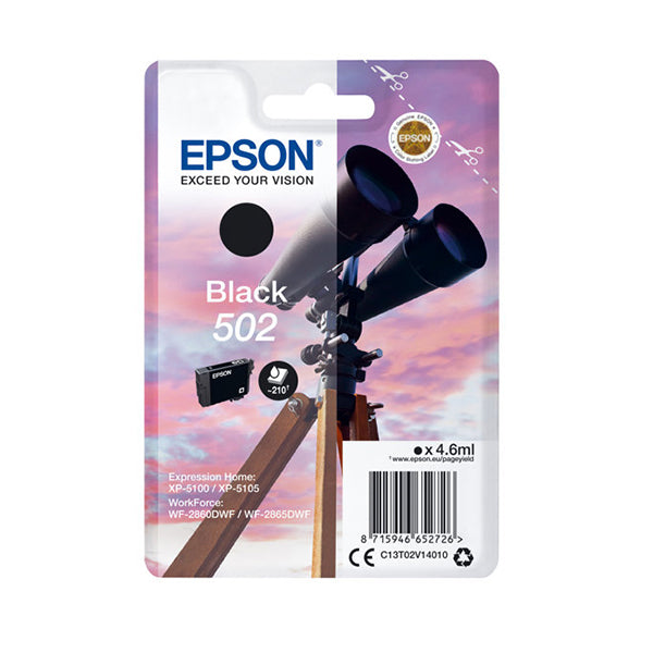 Epson 502 tinteiro 1 unidade(s) Original Rendimento padrão Preto