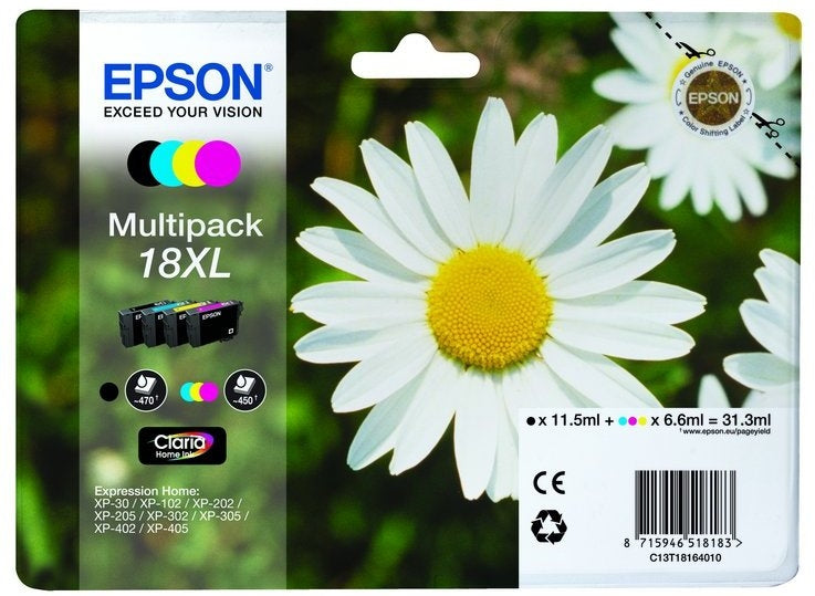 PACK 4 TINTEIROS EPSON 18XL