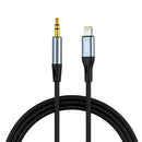 CABO LIGHTNING PARA MINI JACK 3.5MM AUX 1M (CINZA)
