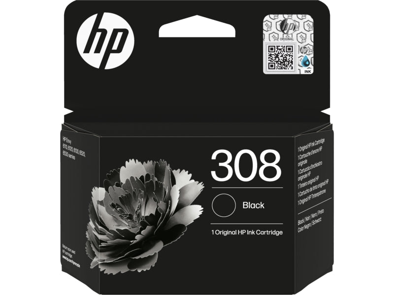 HP 308 BLACK ORIGINAL INK CARTRIDGE