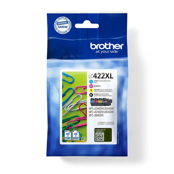 PACK DE 4 TINTEIROS BROTHER LC422XL