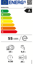 MÁQUINA DE LAVAR LOUÇA DE ENCASTRE 15 TALHERES WHIRLPOOL W7I HF60