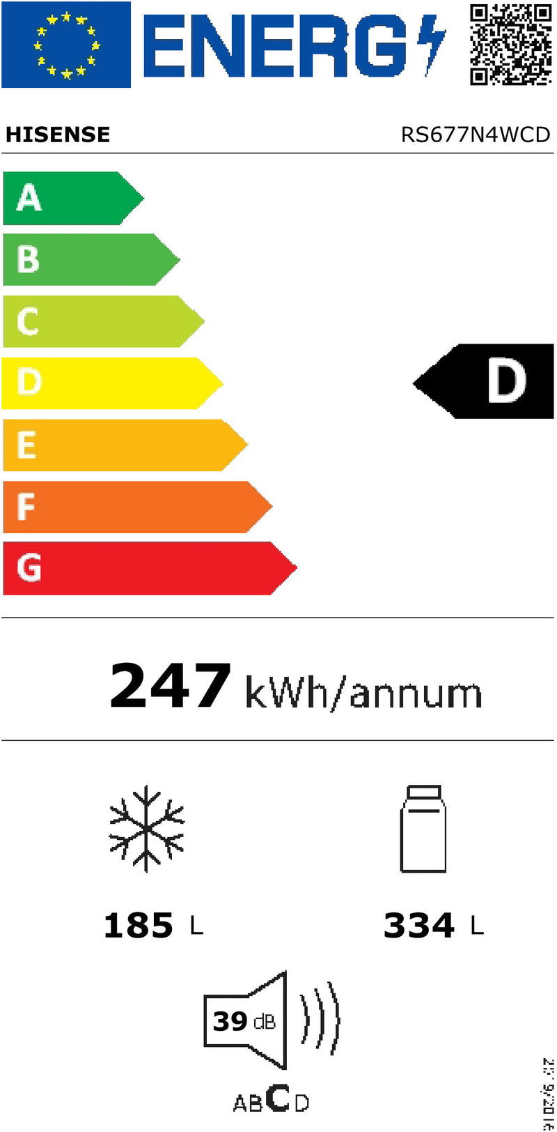 FRIGORÍFICO AMERICANO HISENSE RS677N4WCD( TOTAL NO FROST  - INOX