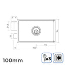 FECHADURA ESQUERDA 100MM 3 CHAVES INCLUIDAS EDM