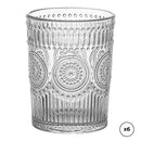 COPO DE VIDRO COM RELEVO 300 ML, 6 UNID.