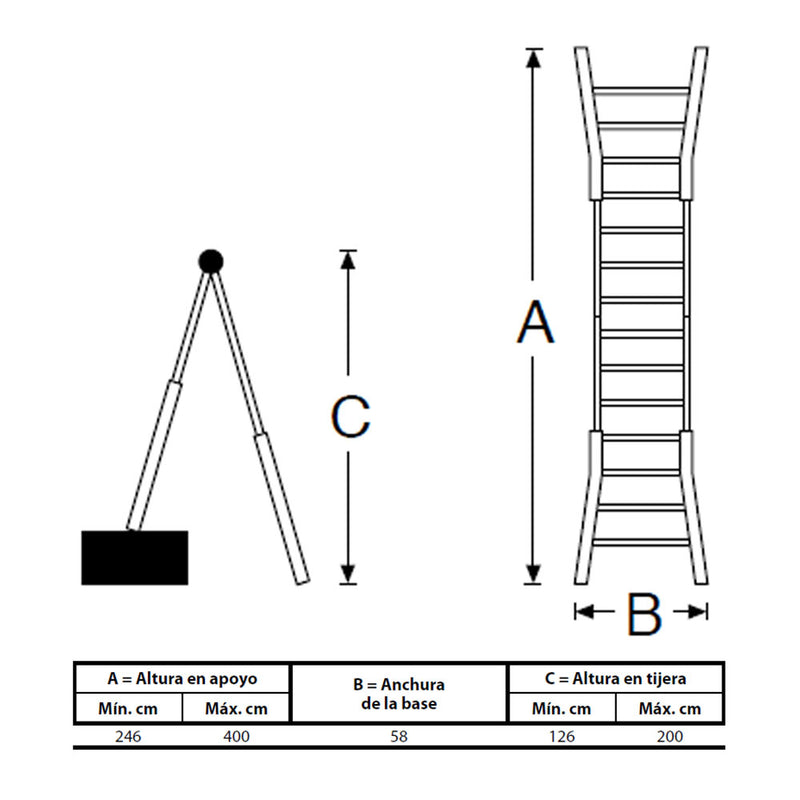 ESCADOTE TELESCÓPICO DE AÇO 4+4 EDM