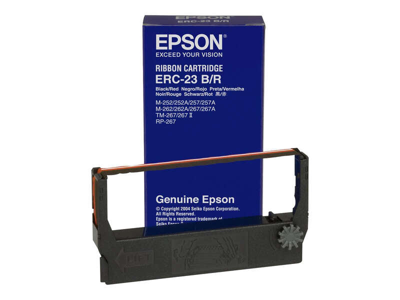 Epson ERC23BR Fita para TM-267/II, M-252/262/267, preto/vermelho