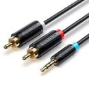 Vention BCLBF cabo de áudio 1 m 3.5mm TRRS 2 x RCA Preto