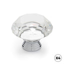 PUXADOR PARA MÓVEIS, MODELO 964, EM ZAMAC E CRISTAL COM ACABAMENT
