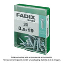 CAIXA M 20 UNID. PARAFUSO ROSCA CHAPA CR ZINCO 3,5X19MM FADIX