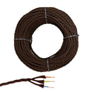 CABO PARALELO TÊXTIL TRANÇADO 3X2,5MM CASTANHO EURO/M
