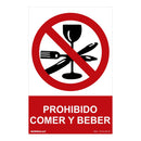 SINAL PROIBIDO ´´PROIBIDO COMER Y BEBER´´ (PVC 0.7MM) 30X40CM