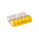 CONECTOR RÁPIDO 5 CONDUTORES RÍGIDOS, Ø MÁXIMO 2,5 MM², TRANSPARE