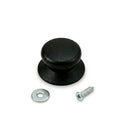 POMO EM NYLON PRETO PARA TAMPAS DE PANELA, 5,8 X 3,3 CM