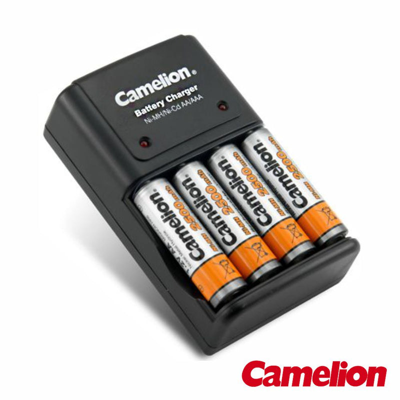 CARREGADOR UNIVERSAL AAAAA C 4 PILHAS AA 2500MAH CAMELION