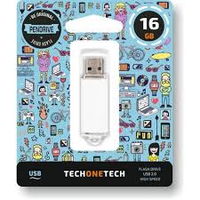 PEN DRIVE 16GB TECH ONE TECH BASIC USB 2.0 BRANCA