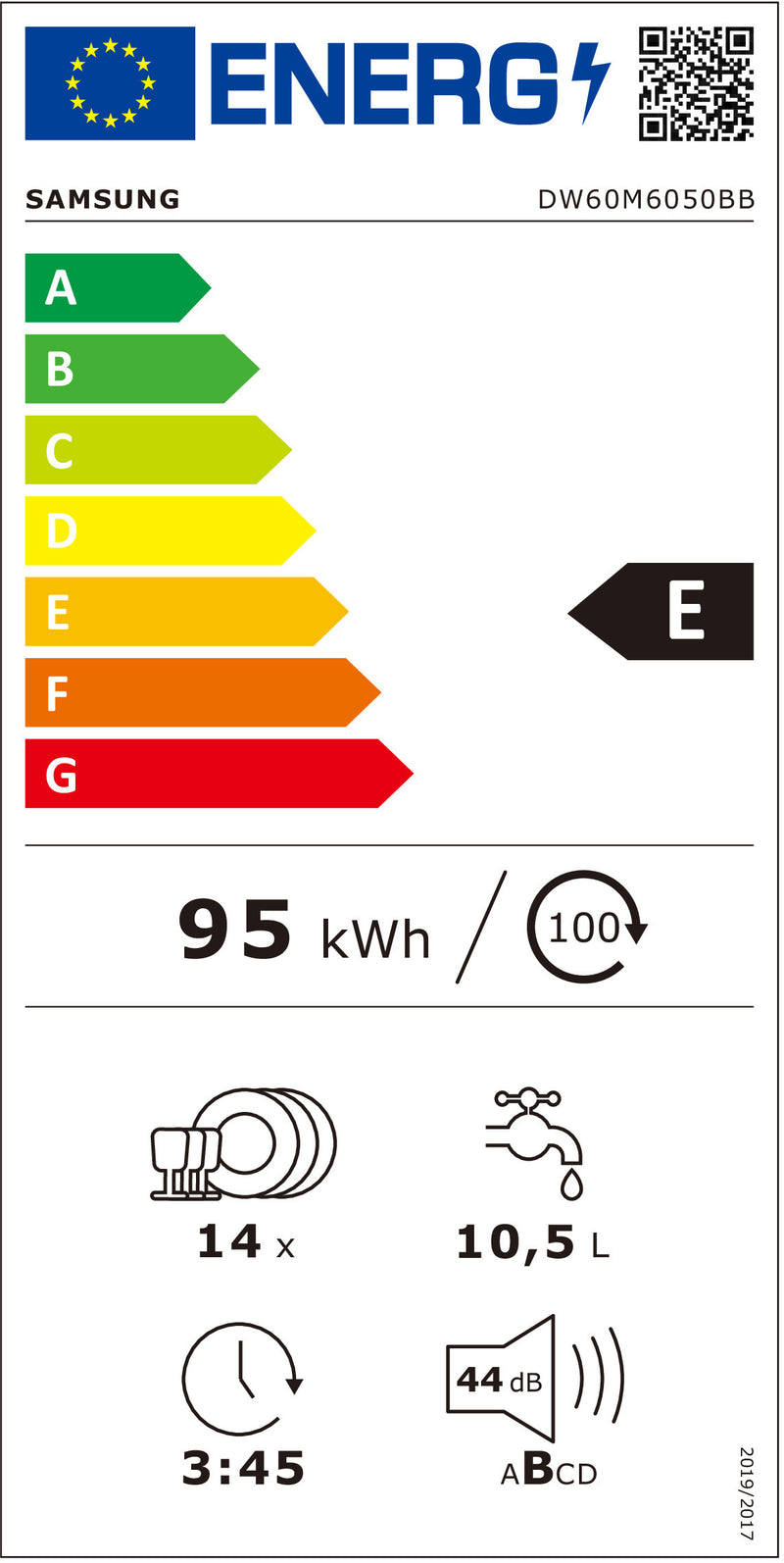 MÁQUINA DE LAVAR LOUÇA DE ENCASTRE SAMSUNG DW60M6050BB/EO