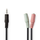 NEDIS CABO AUDIO STEREO 1 X 3.5MM MACHO 2 X 3.5MM FEMEA 20CM