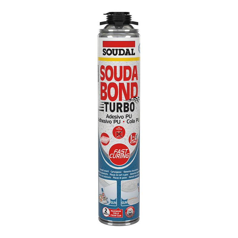 ESPUMA ADESIVA SOUDABON TURBO PISTOLA 750ML SOUDAL.