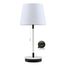 CANDEEIRO DE MESA E27 BRANCA/PRETA COM CARREGADOR USB, Ø235 X 505