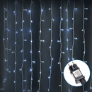 LUZES DE CORDA PLANAS DE CORTINA DE BAIXA TENSÃO, BRANCO FRIO, 2M