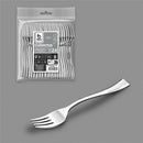 GARFO DE DEGUSTAÇÃO REUTILIZÁVEL 10 CM, PRATA. 24 UNIDADES