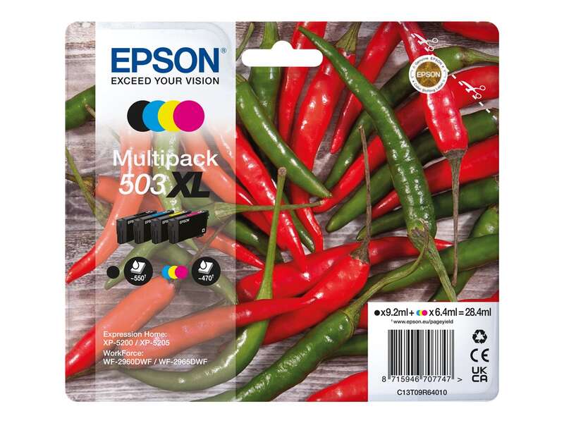 MULTIPACK 4 TINTEIROS EPSON 503XL PARA EPSON WF-296X, XP-520X