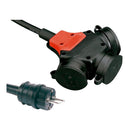 ADAPTADOR MÚLTIPLO SCHUKO BORRACHA IP44 2P+T 16 A 250 V~ 10 M CAB
