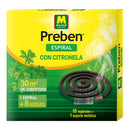 CITRONELA ANTI-MOSQUITO ESPIRAL, 10 ESPIRALES + 1 SUPORTE