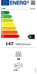 CAVE VINHO 58 GARRAFAS CANDY CWC058 1280X475X456MT 150LT