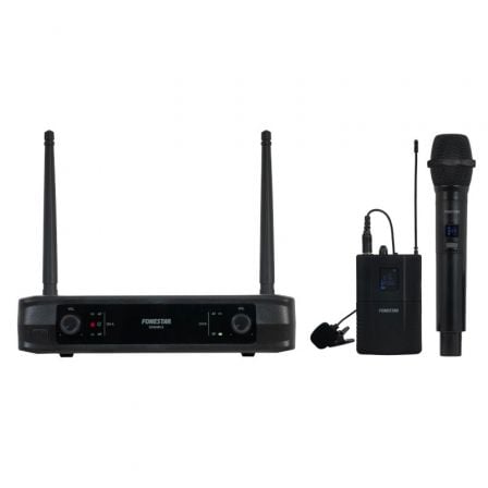 MICRÓFONO INALÁMBRICO DOBLE MANO Y PETACA UHF FONESTAR SONAIR-2MP