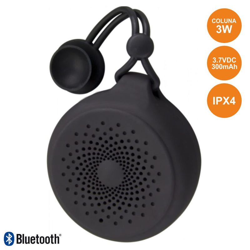 COLUNA BLUETOOTH PORTÁTIL BAT MIC FITA IPX4 PRETO