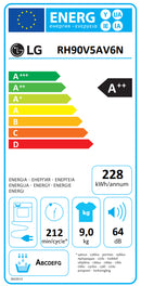 MÁQUINA SECAR ROUPA LG RH90V5AV6N 9K BCALOR A++