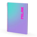 CADERNO A4, ESPIRAL, CAPA DURA, 90 FOLHAS QUADRICULADAS, FAIXA CO