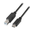 AISENS A107-0053 cabo USB 1 m USB 2.0 USB C USB B Preto