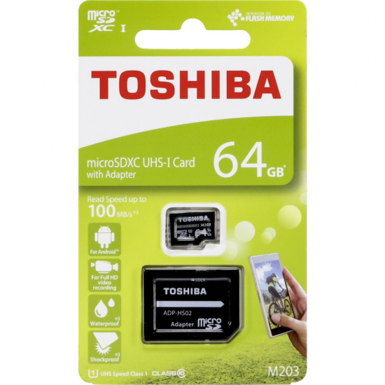 TOSHIBA CARTAO MEMORIA MICRO SDXC 64GB C/ADAPTADOR CLASSE 10