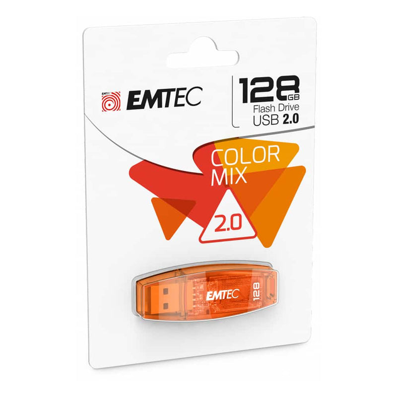 PEN DRIVE EMTEC USB2.0 C410 128GB LARANJA